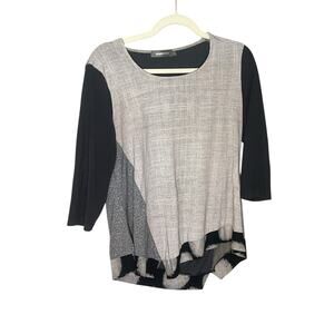 Alembika Khaki A-line Tunic Top made in Israel size 3 US 10-12 Large